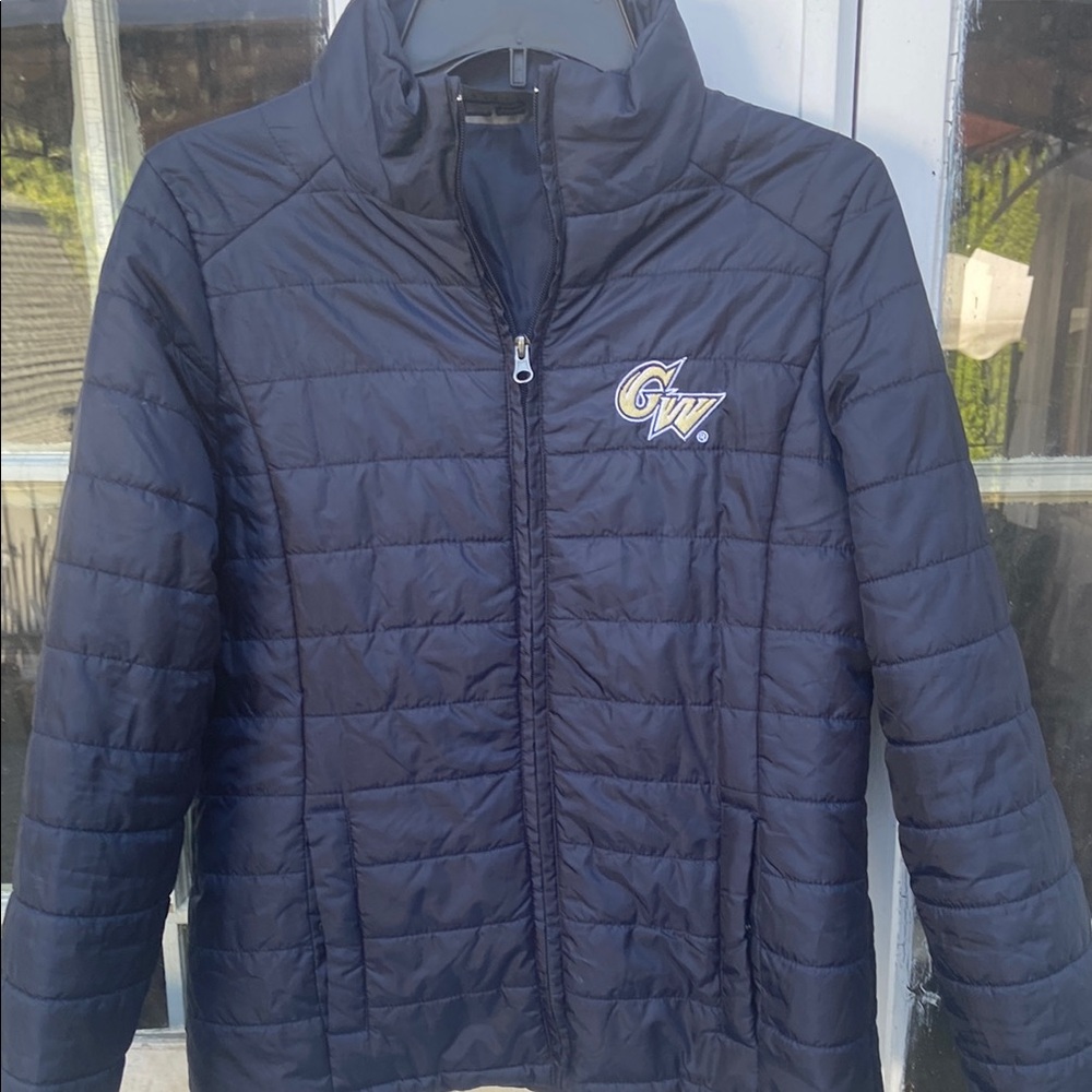 Navy Blue Quilted Jacket